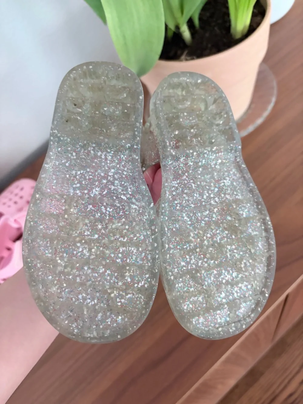Igor Clasica Cristal Kids Clear Glitter Jelly Sandals - 24